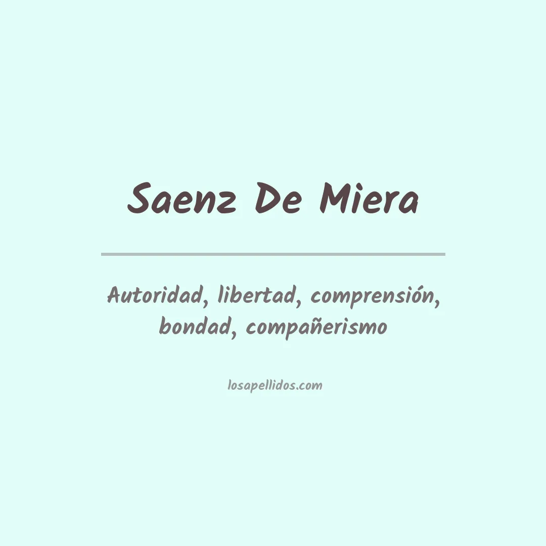 Significado del Apellido Saenz de miera