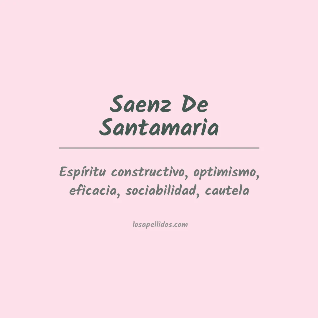 Significado del Apellido Saenz de santamaria