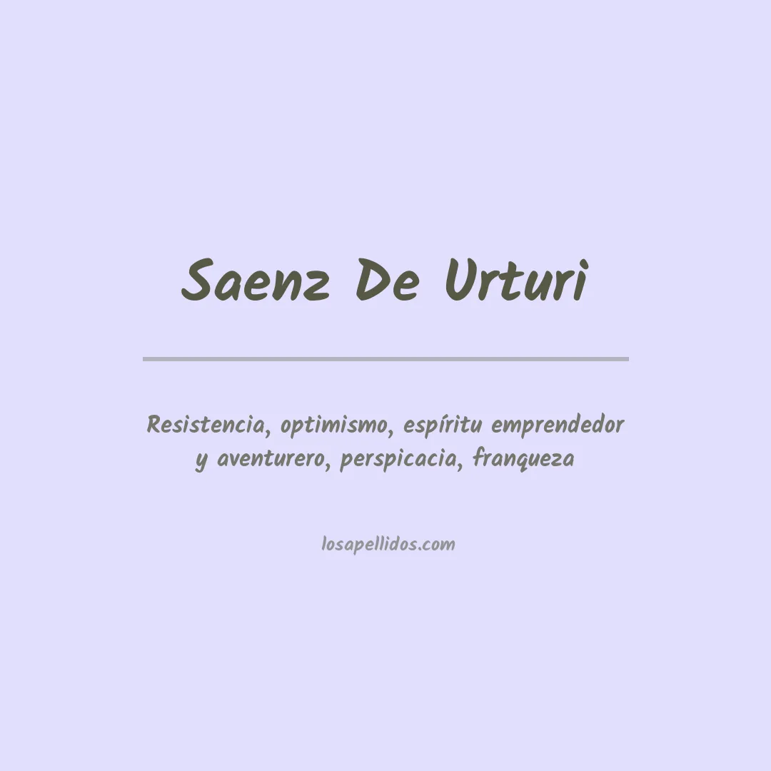 Significado del Apellido Saenz de urturi