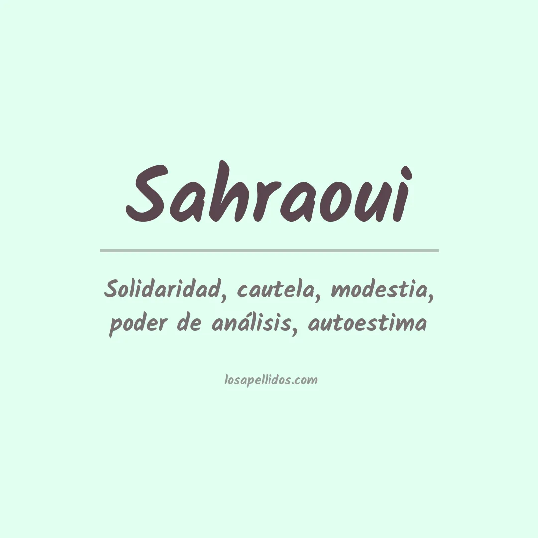 Apellido Sahraoui