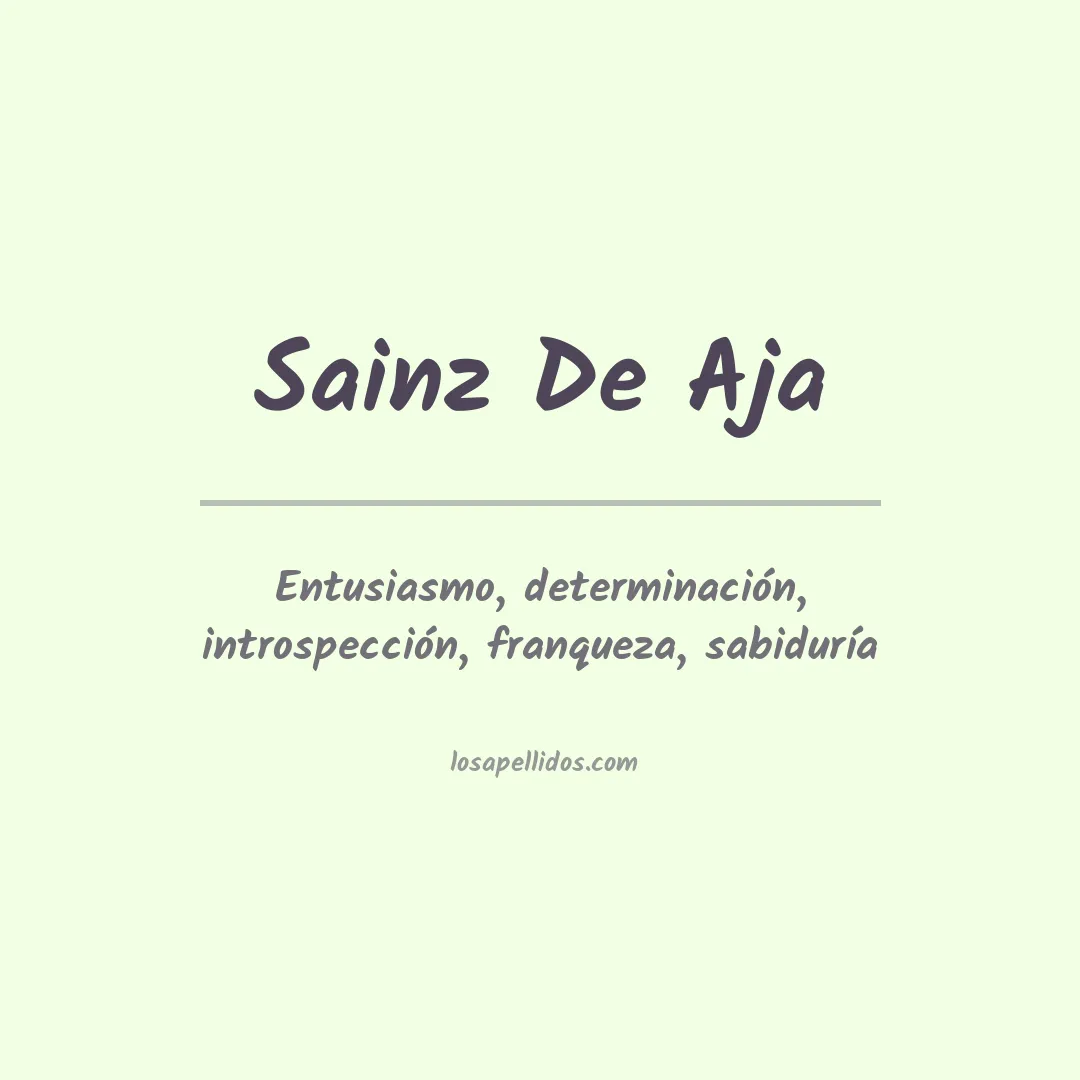 Significado del Apellido Sainz de aja