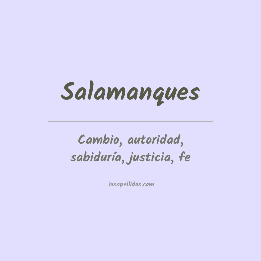 Significado del Apellido Salamanques