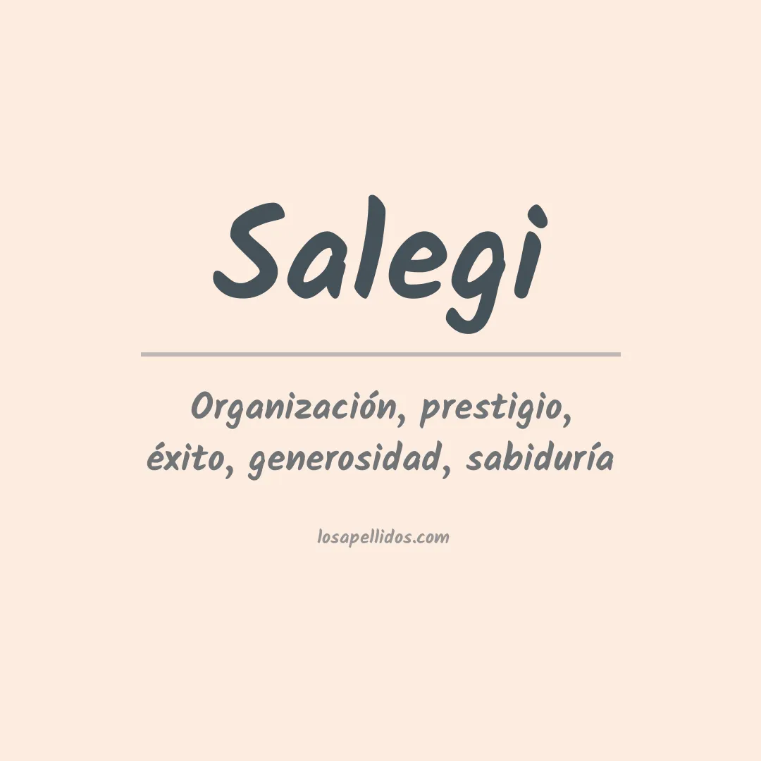 Significado del Apellido Salegi
