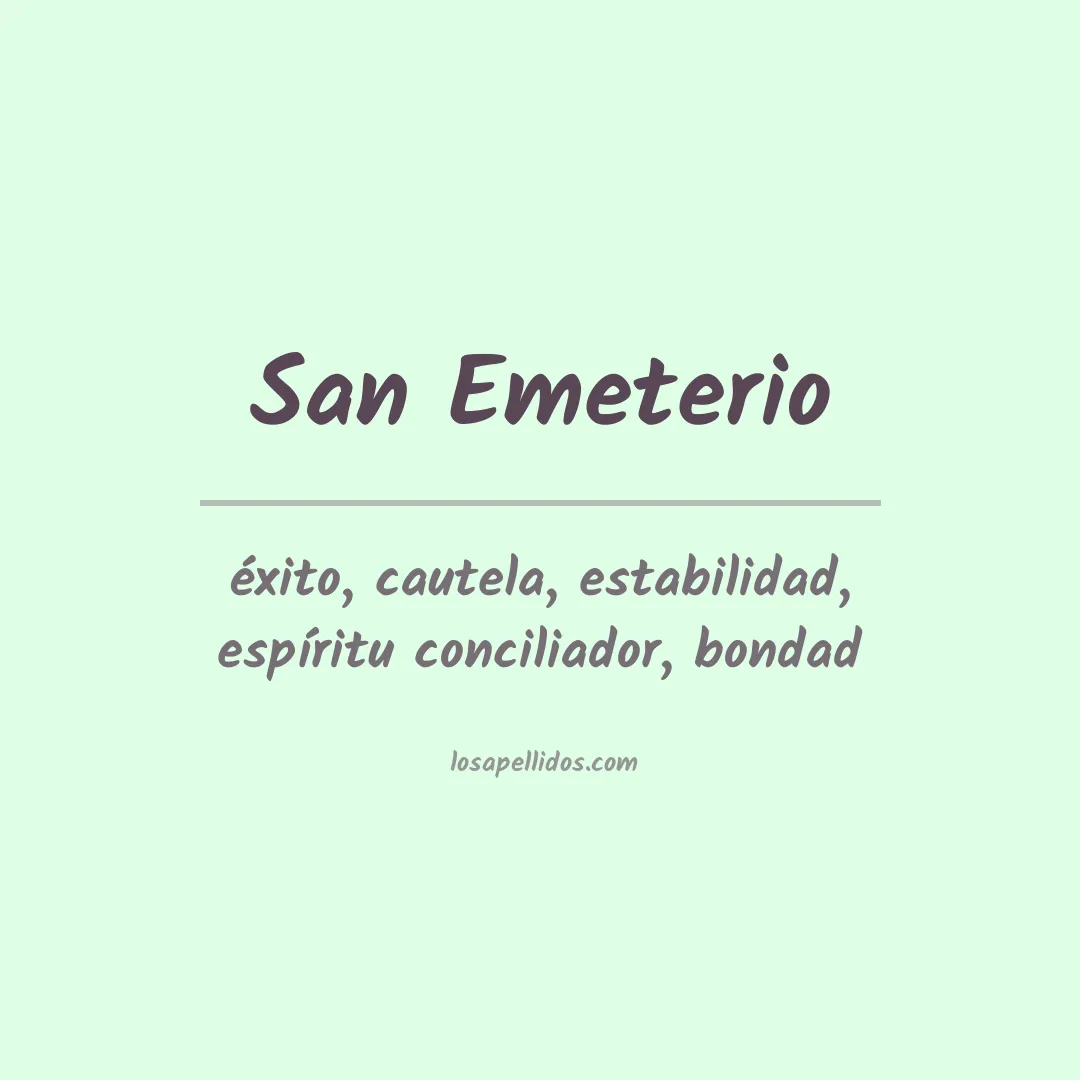 Significado del Apellido San emeterio