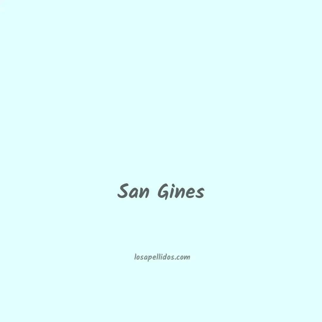 San gines en chino