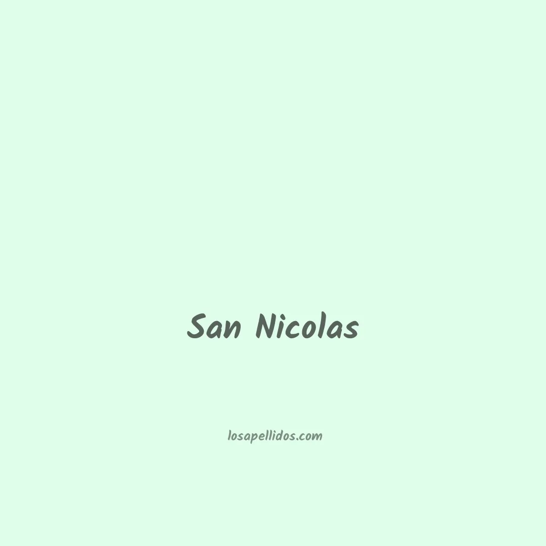San nicolas en chino