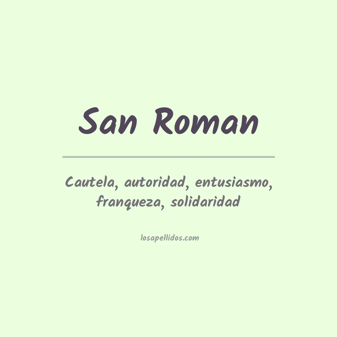 Significado del Apellido San roman