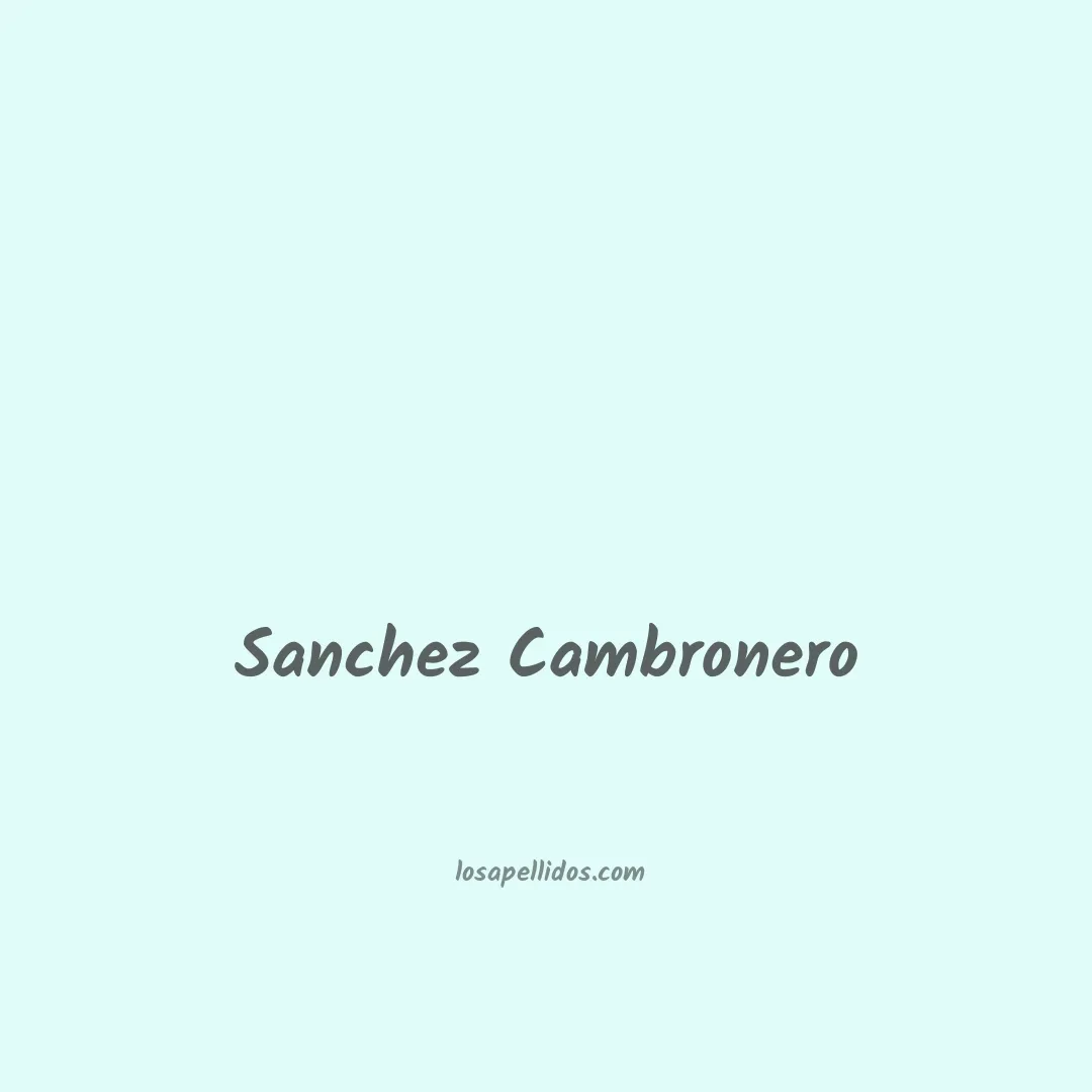 Sanchez cambronero en chino