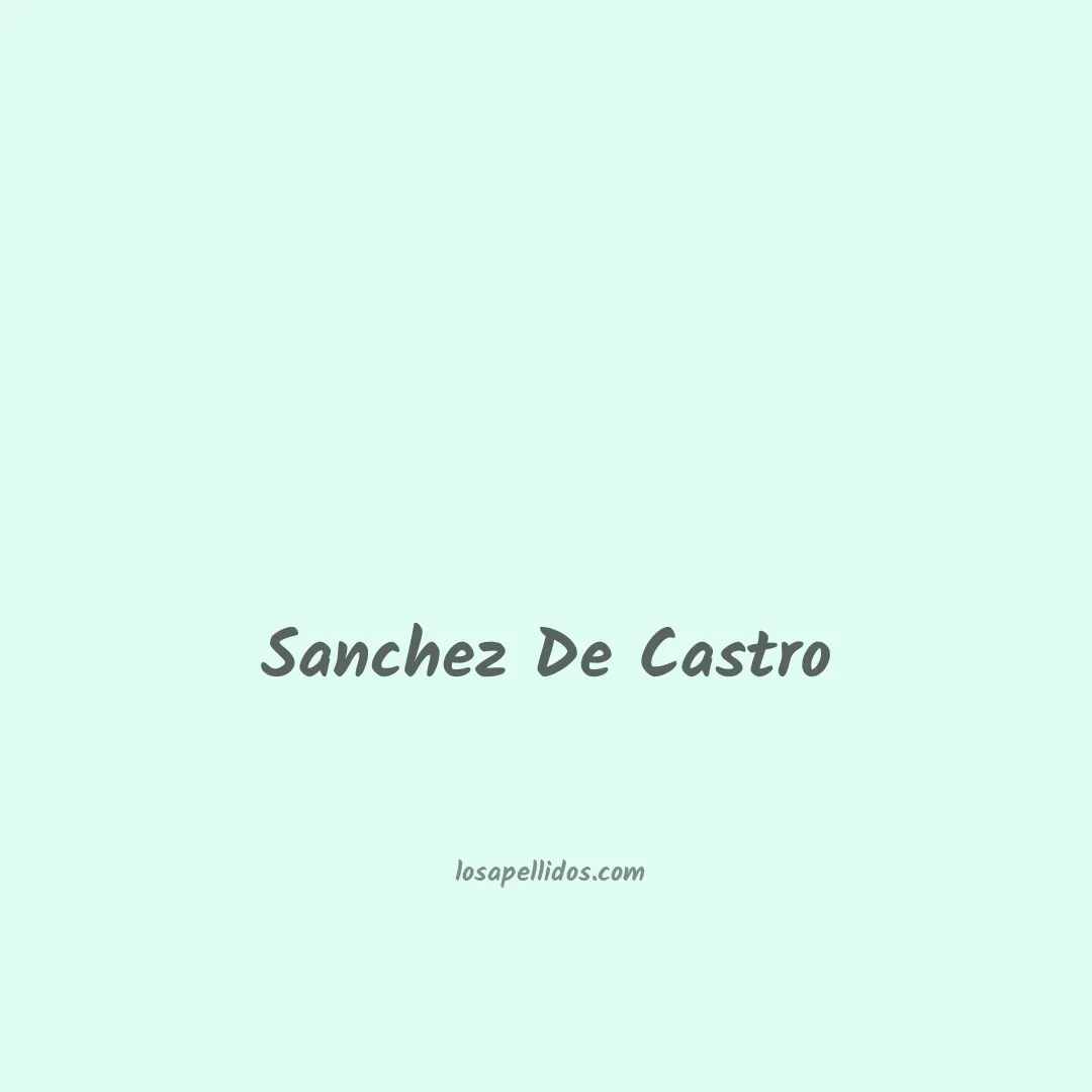 Sanchez de castro en chino