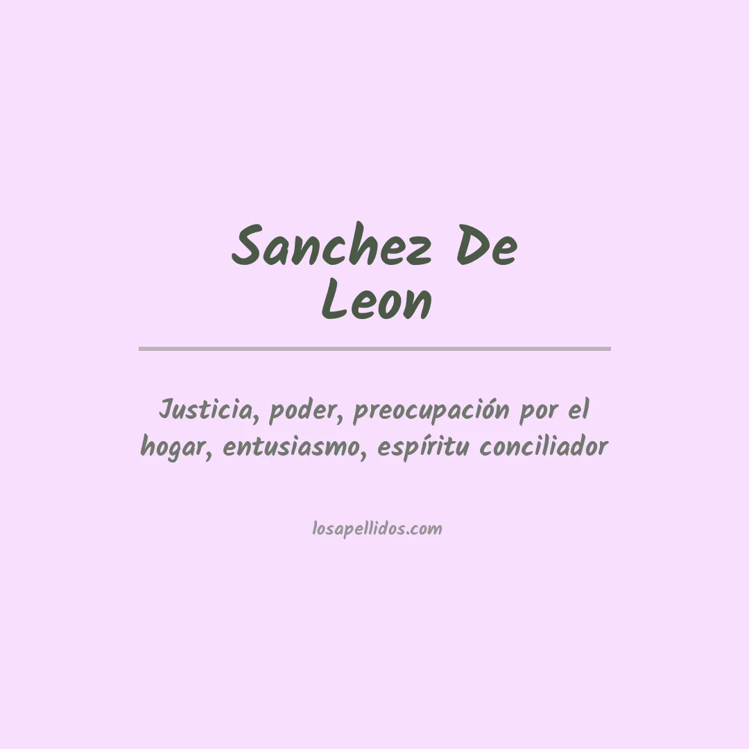 Significado del Apellido Sanchez de leon