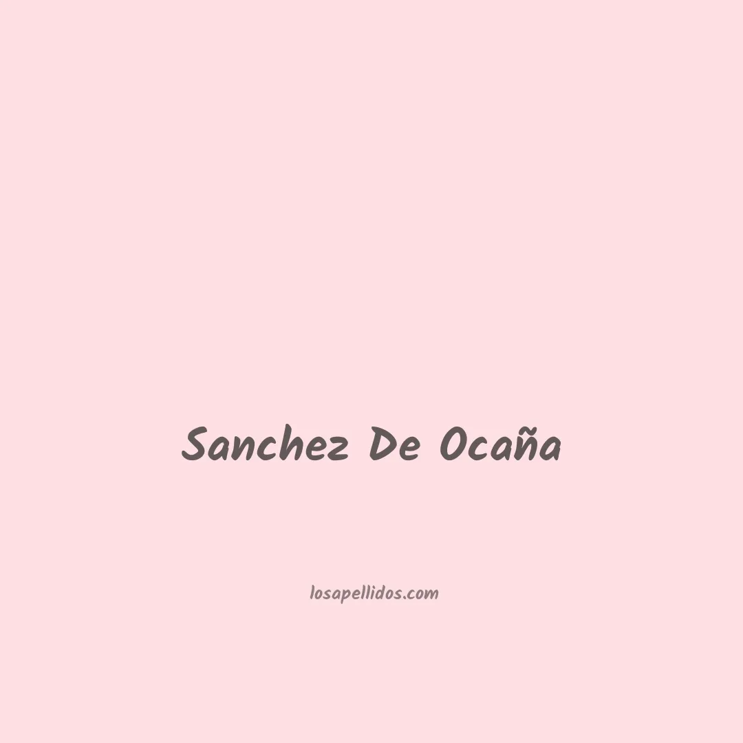 Sanchez de ocaña en chino
