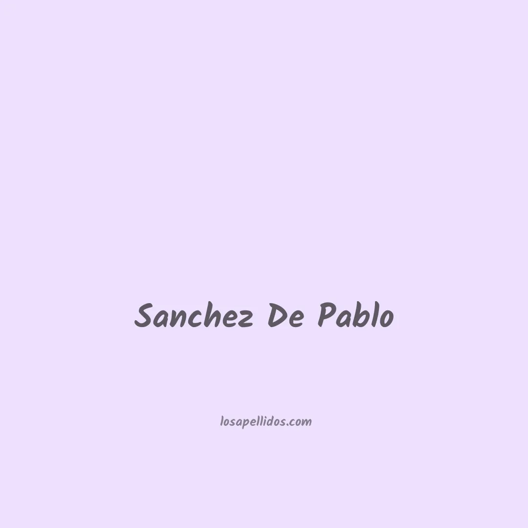 Sanchez de pablo en chino