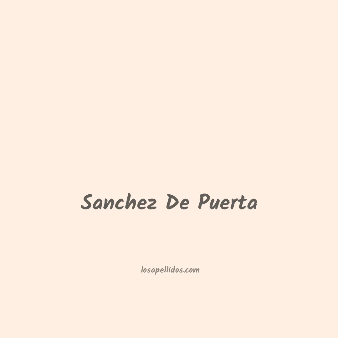 Sanchez de puerta en chino