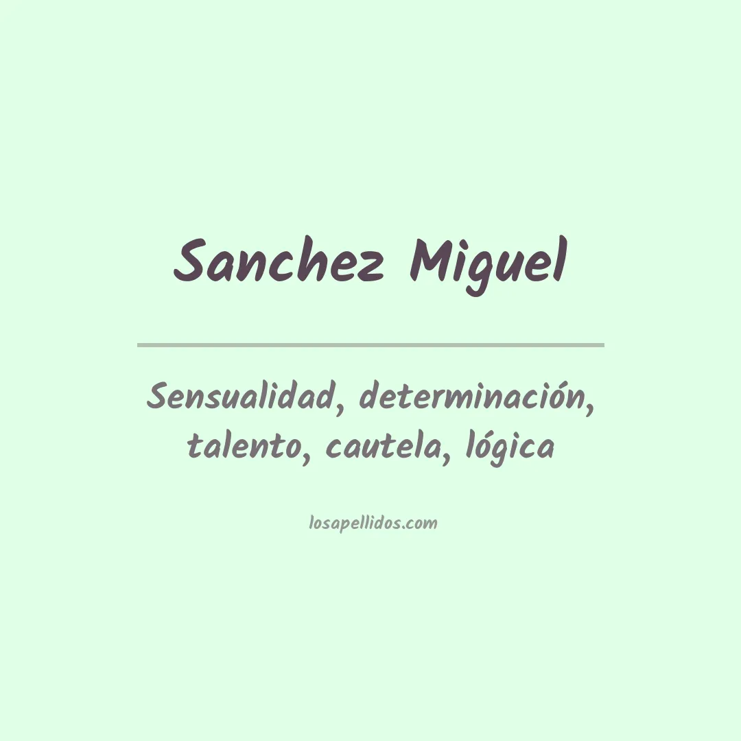 Significado del Apellido Sanchez miguel