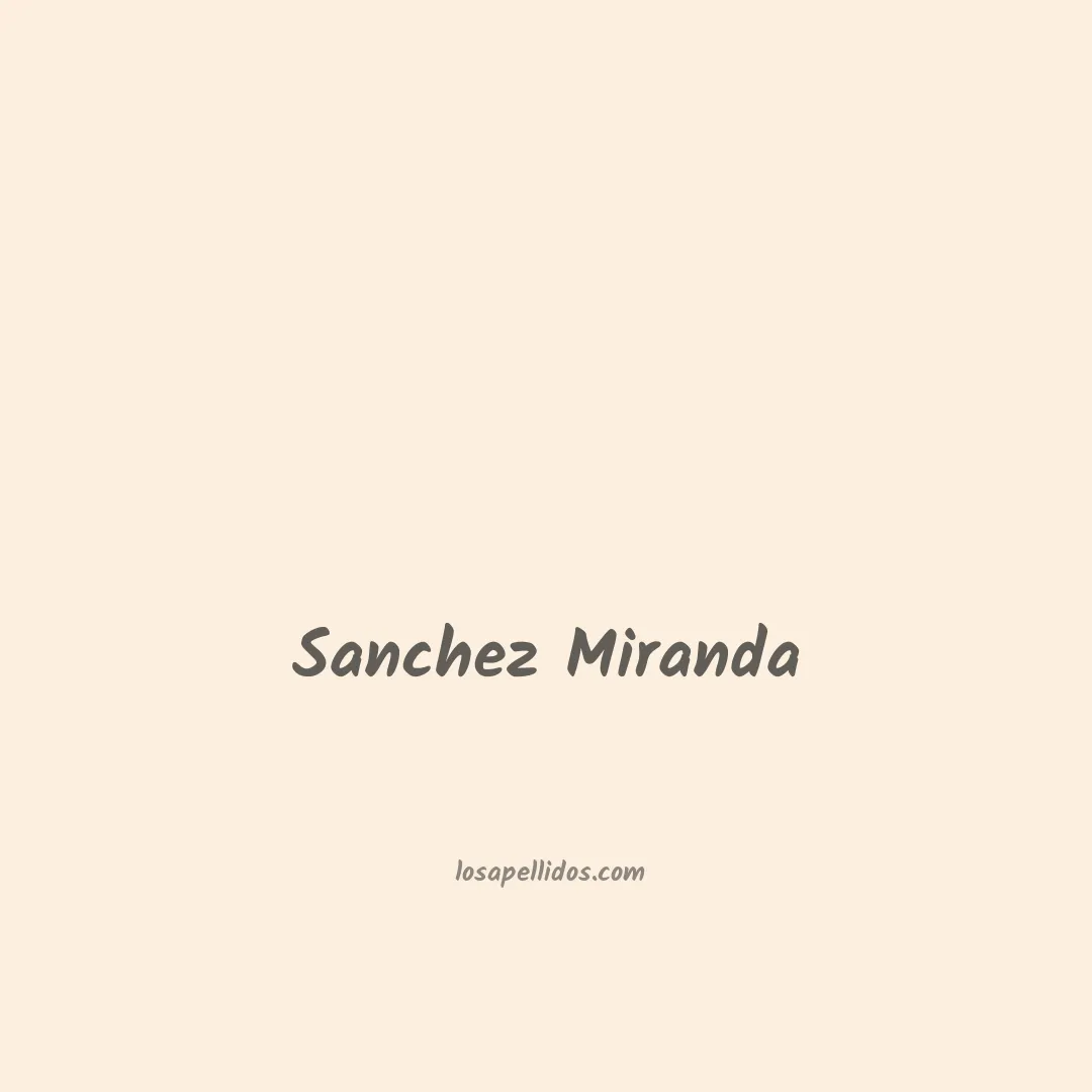Sanchez miranda en chino