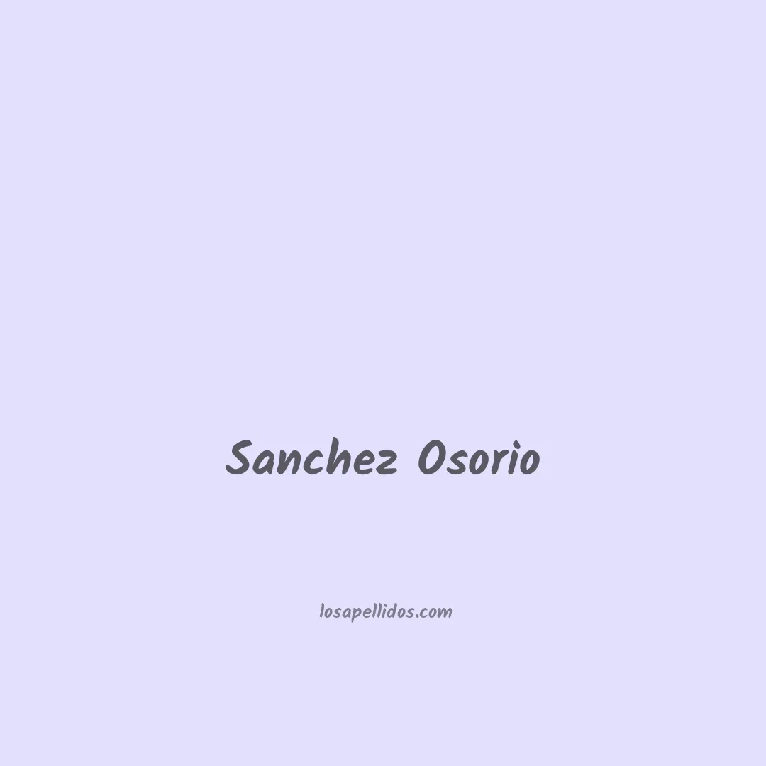 Sanchez osorio en chino