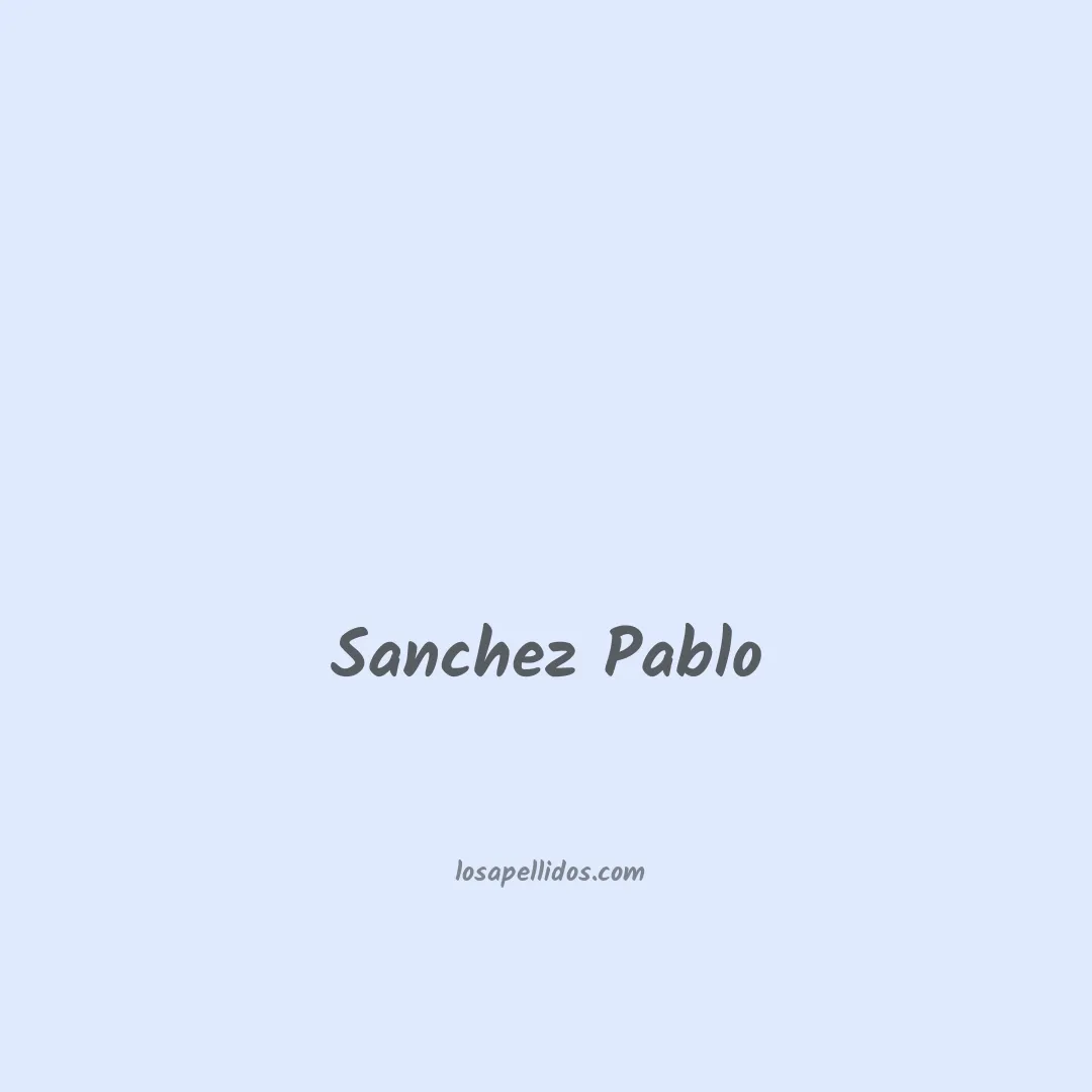Sanchez pablo en chino