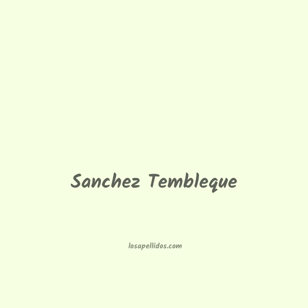 Sanchez tembleque en chino