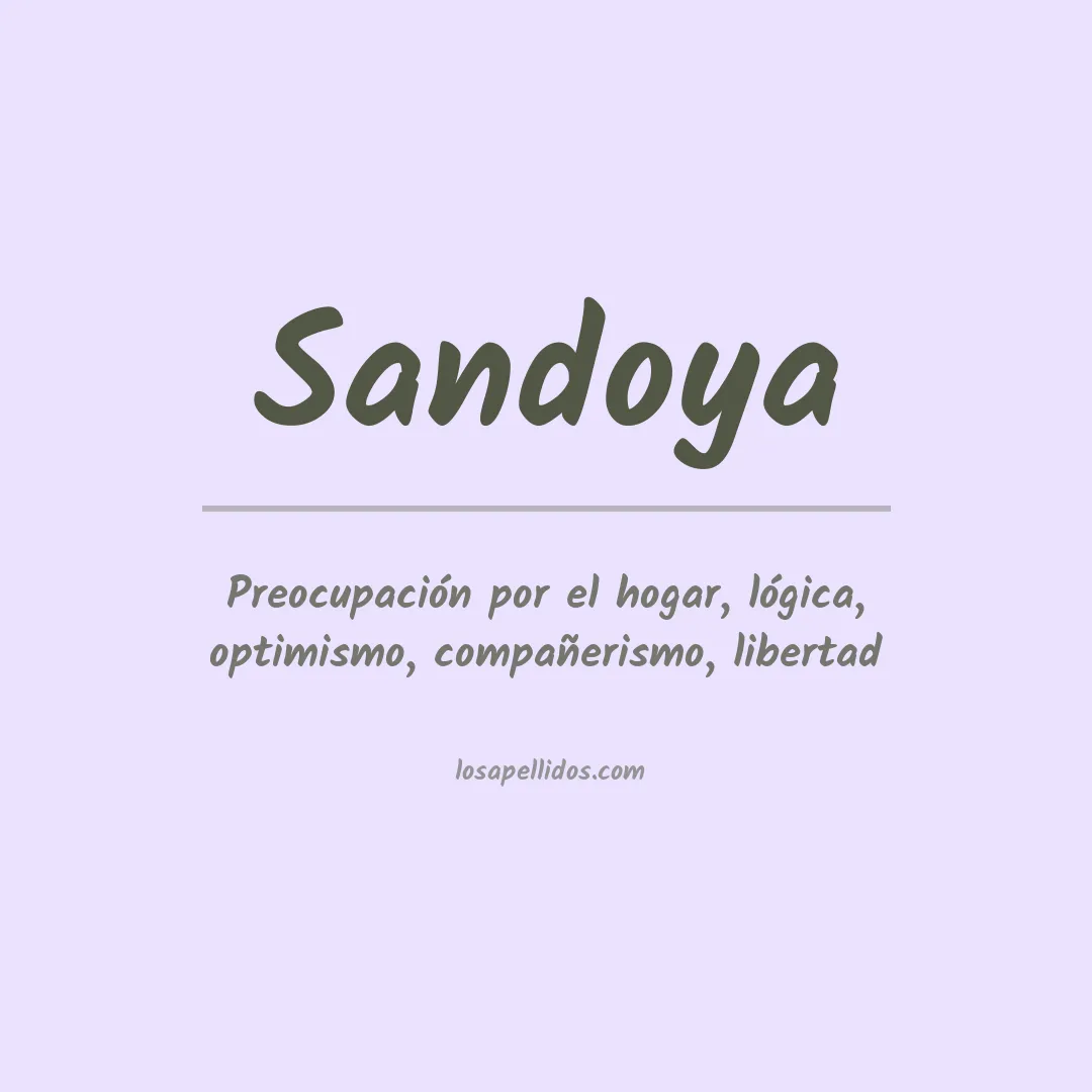 Significado del Apellido Sandoya