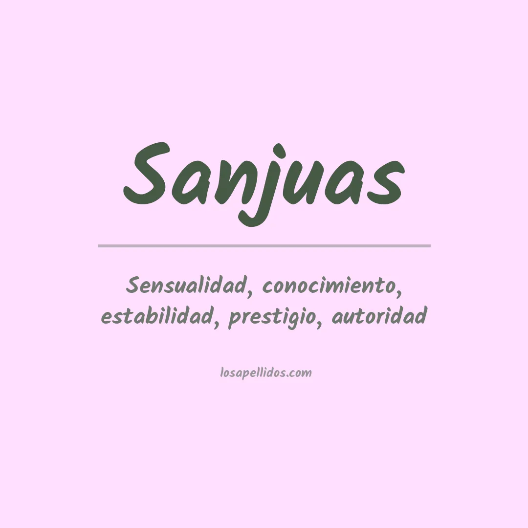 Significado del Apellido Sanjuas