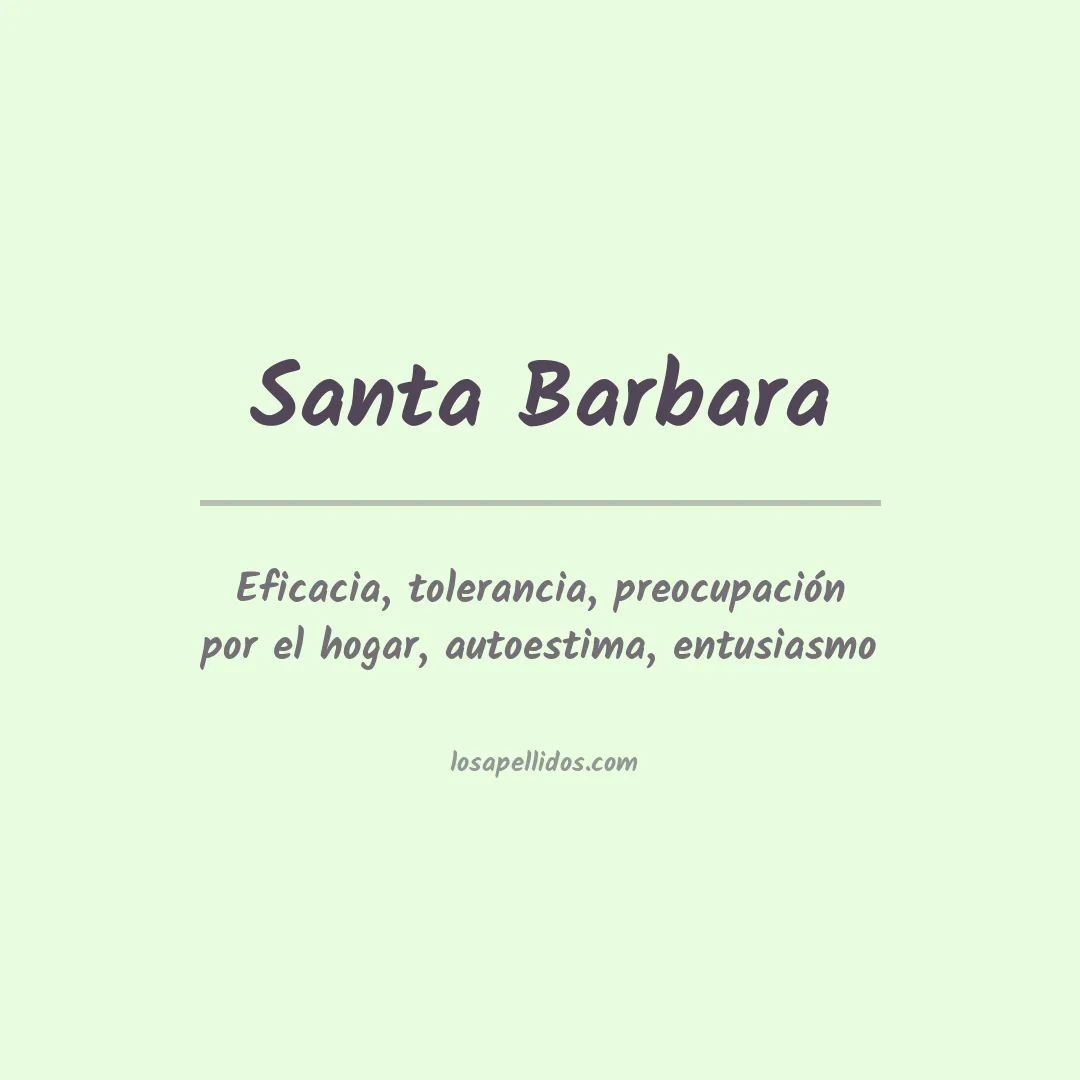 Significado del Apellido Santa barbara
