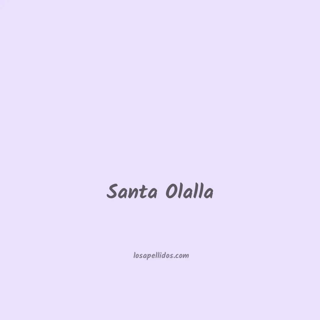 Santa olalla en chino
