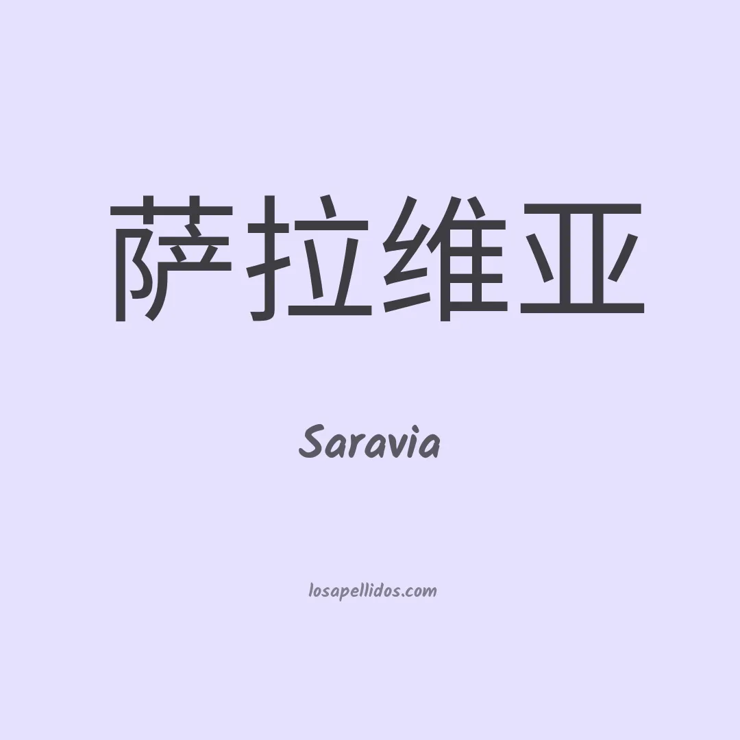 Saravia en chino