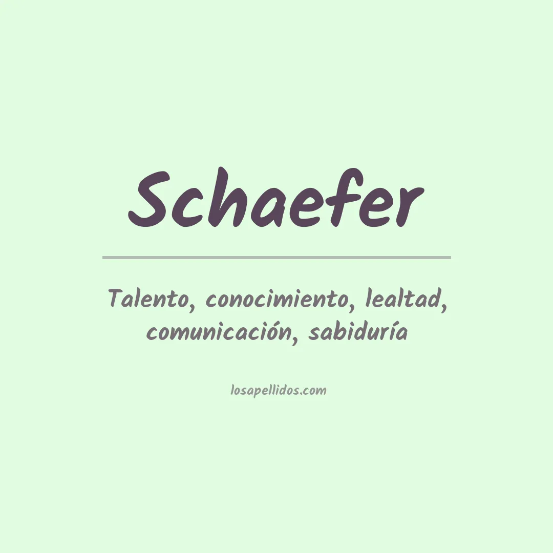 Apellido Schaefer