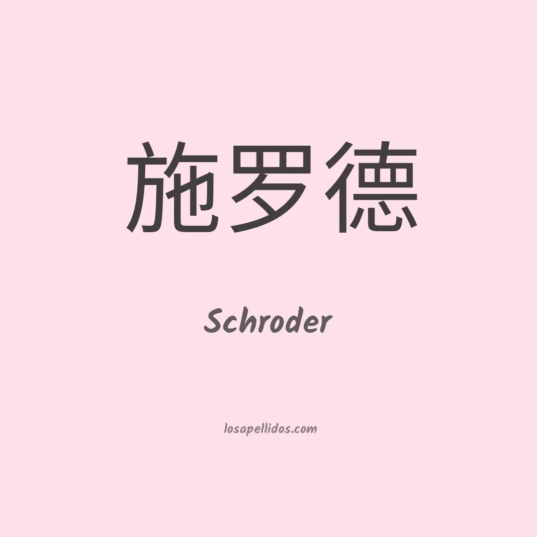 Schroder en chino