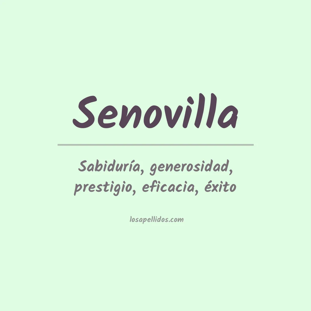 Significado del Apellido Senovilla