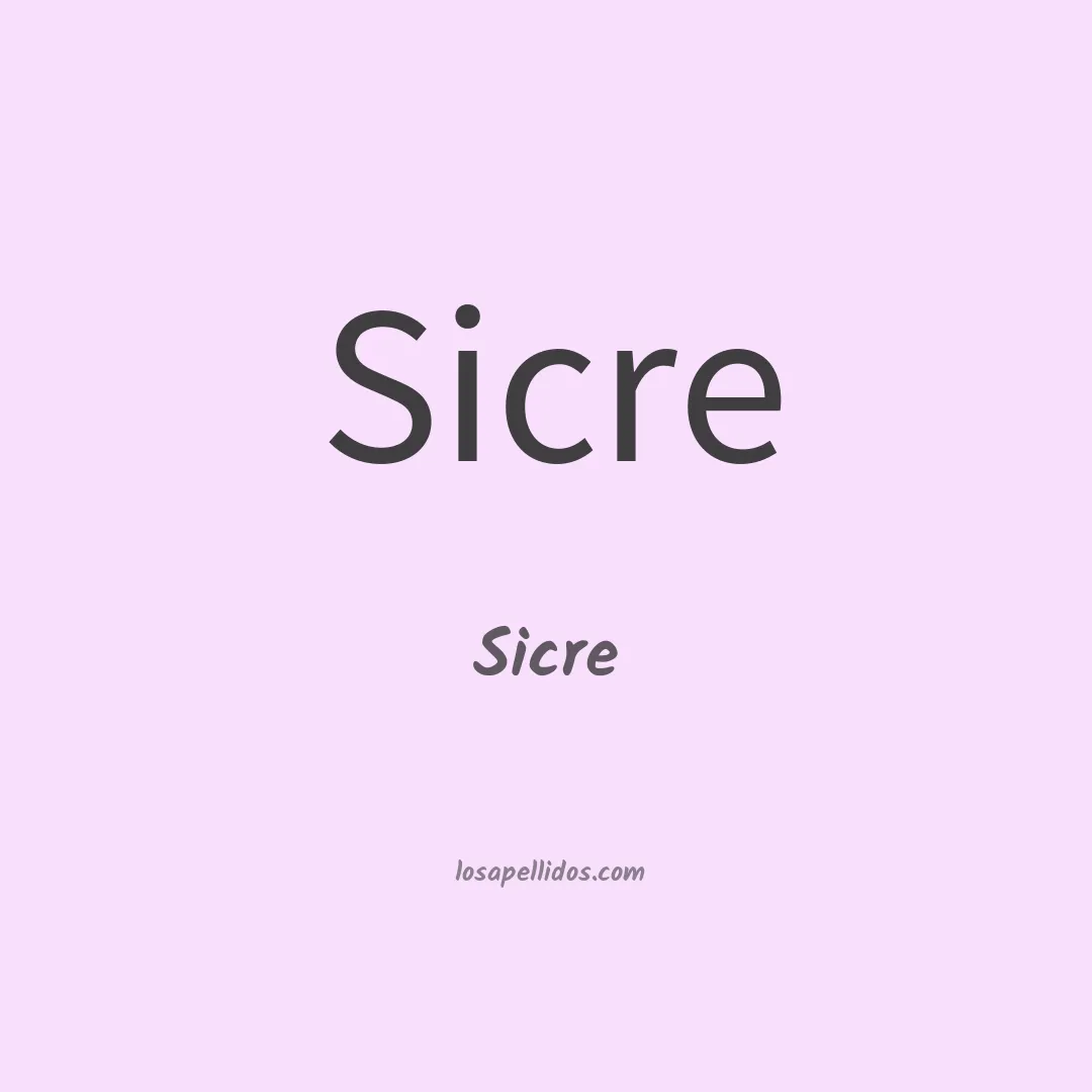 Sicre en chino