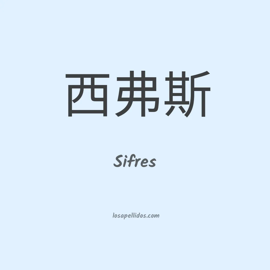Sifres en chino