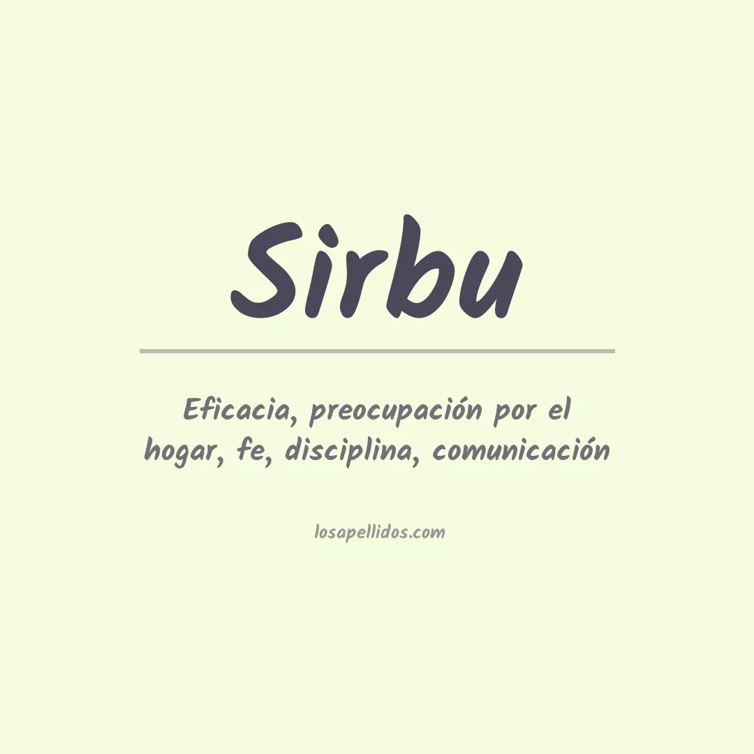 Apellido Sirbu
