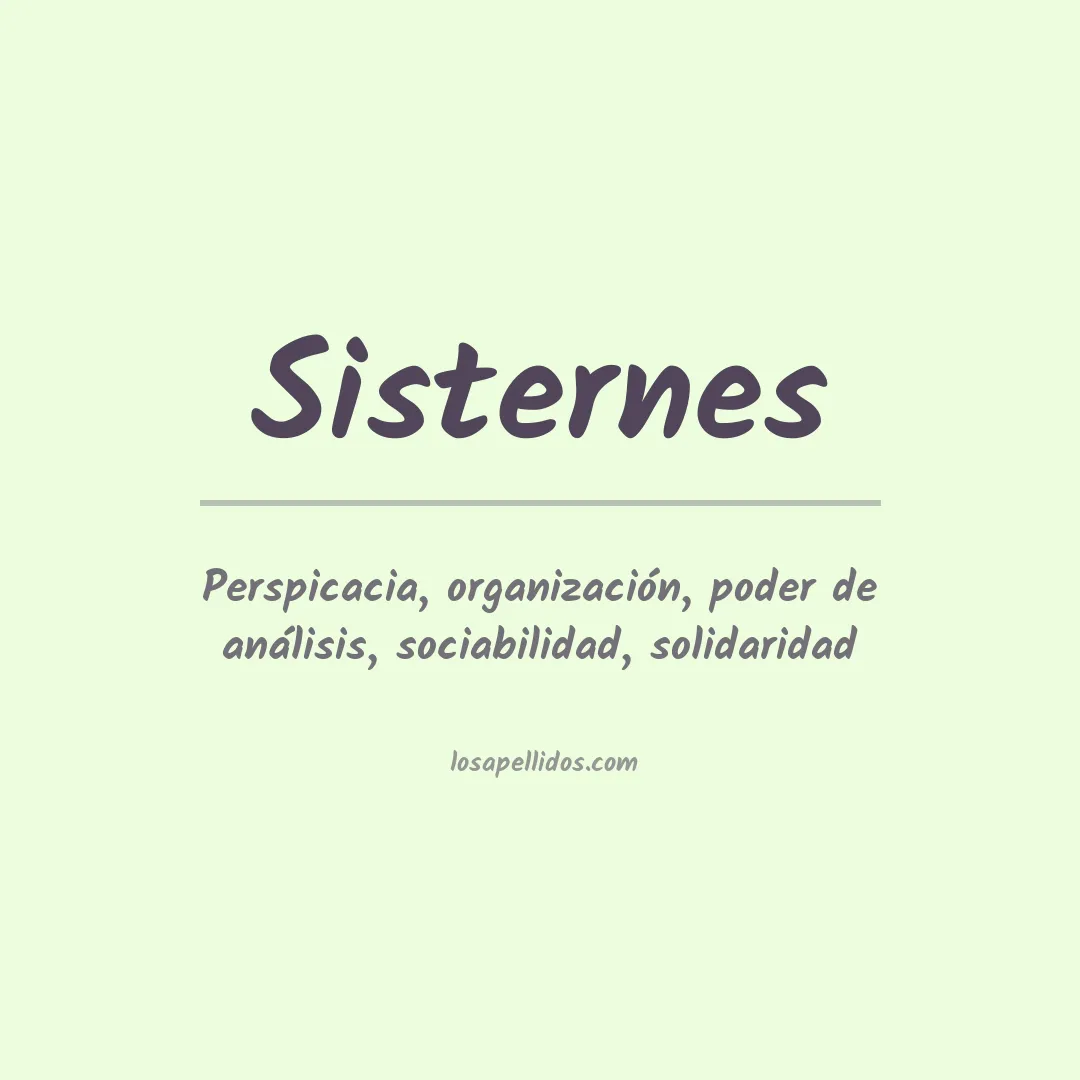 Significado del Apellido Sisternes
