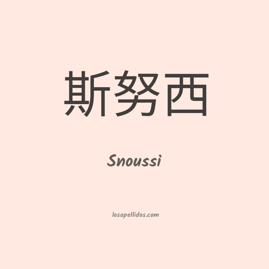 Snoussi en chino