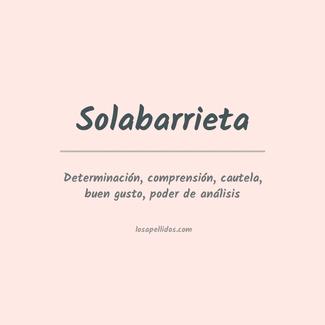 Significado del Apellido Solabarrieta