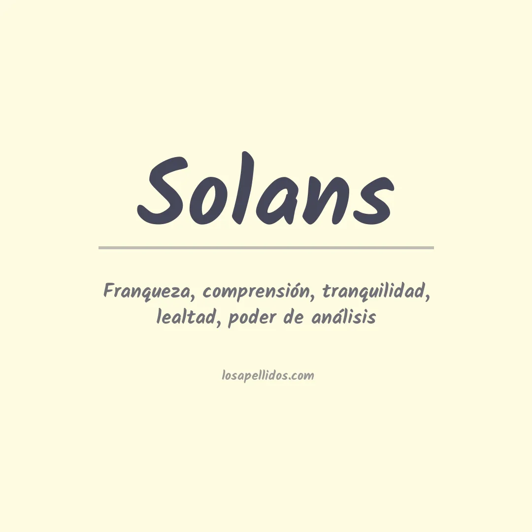Apellido Solans