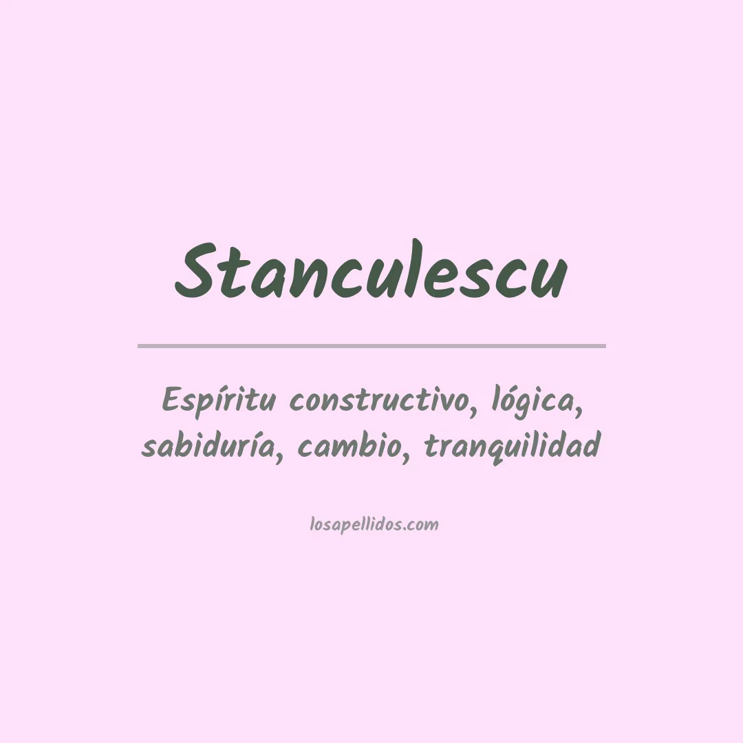 Apellido Stanculescu