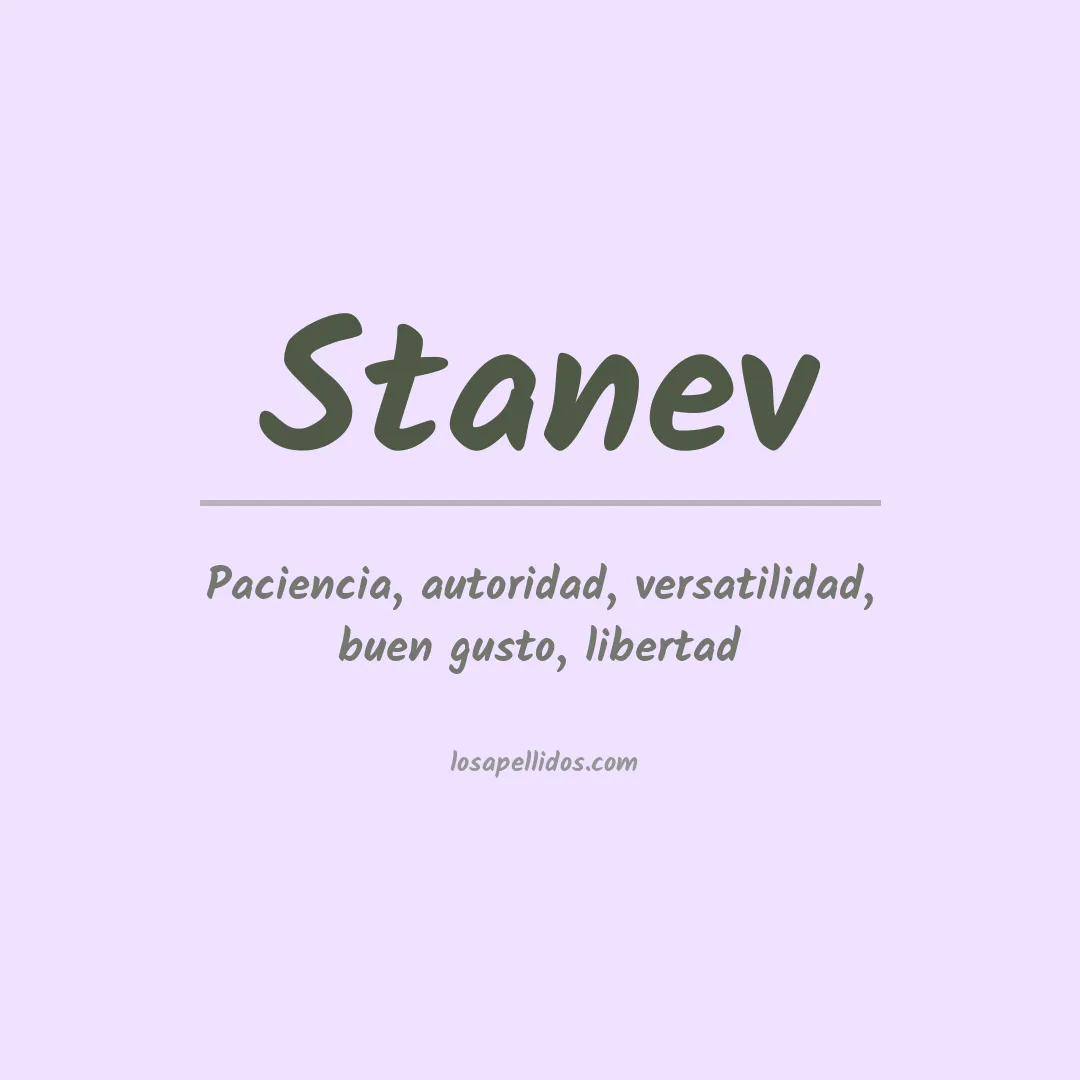 Apellido Stanev