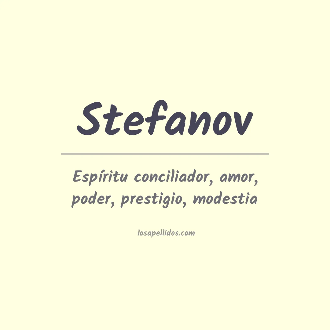 Apellido Stefanov