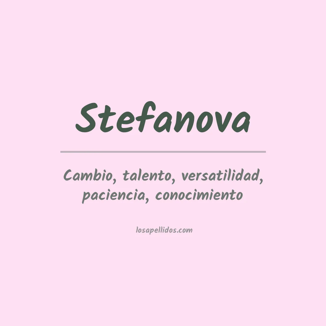 Apellido Stefanova