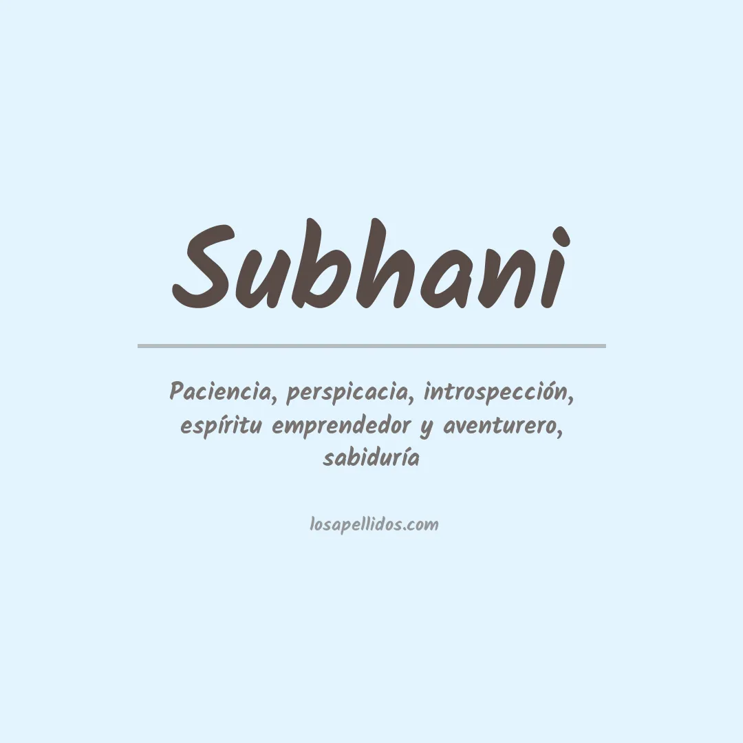 Apellido Subhani