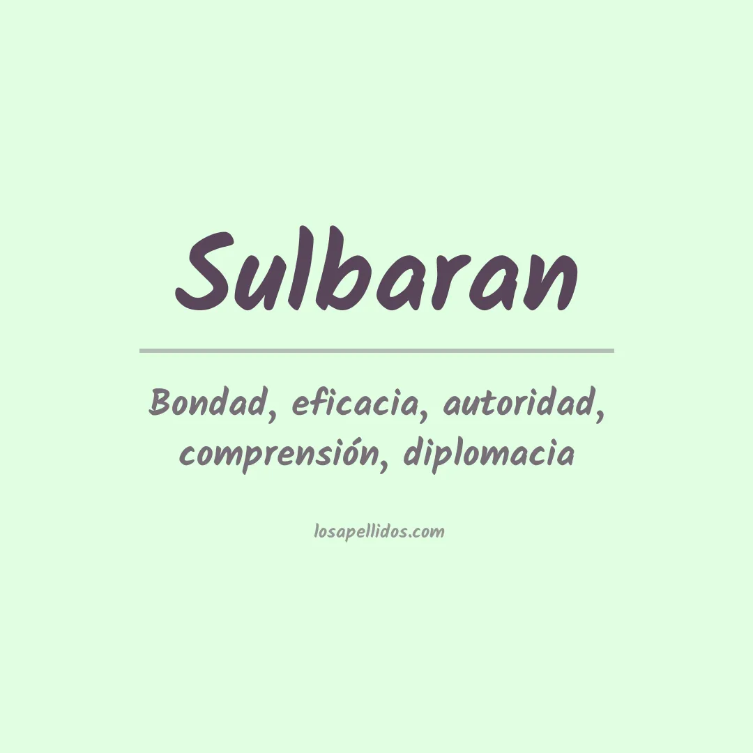Significado del Apellido Sulbaran