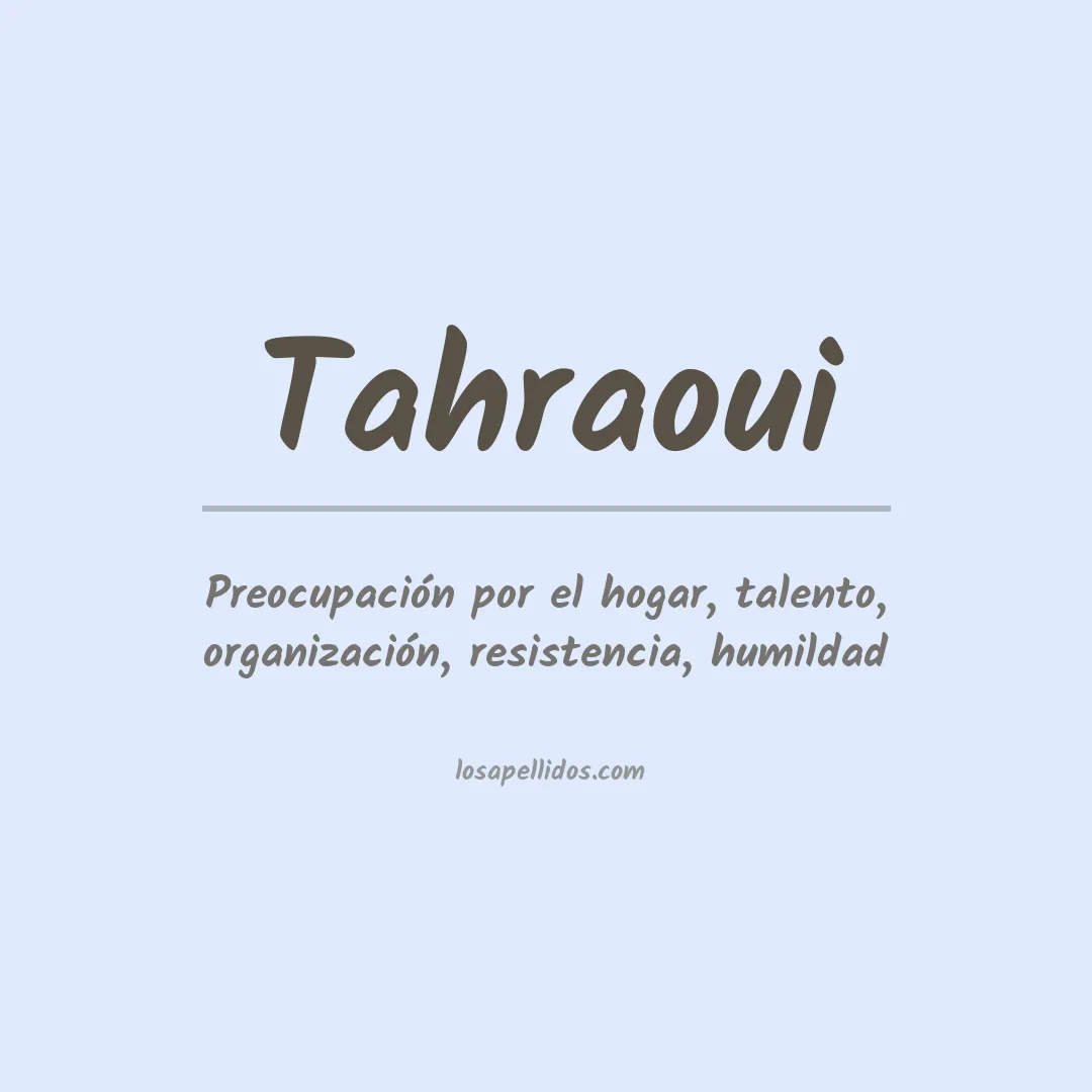 Apellido Tahraoui