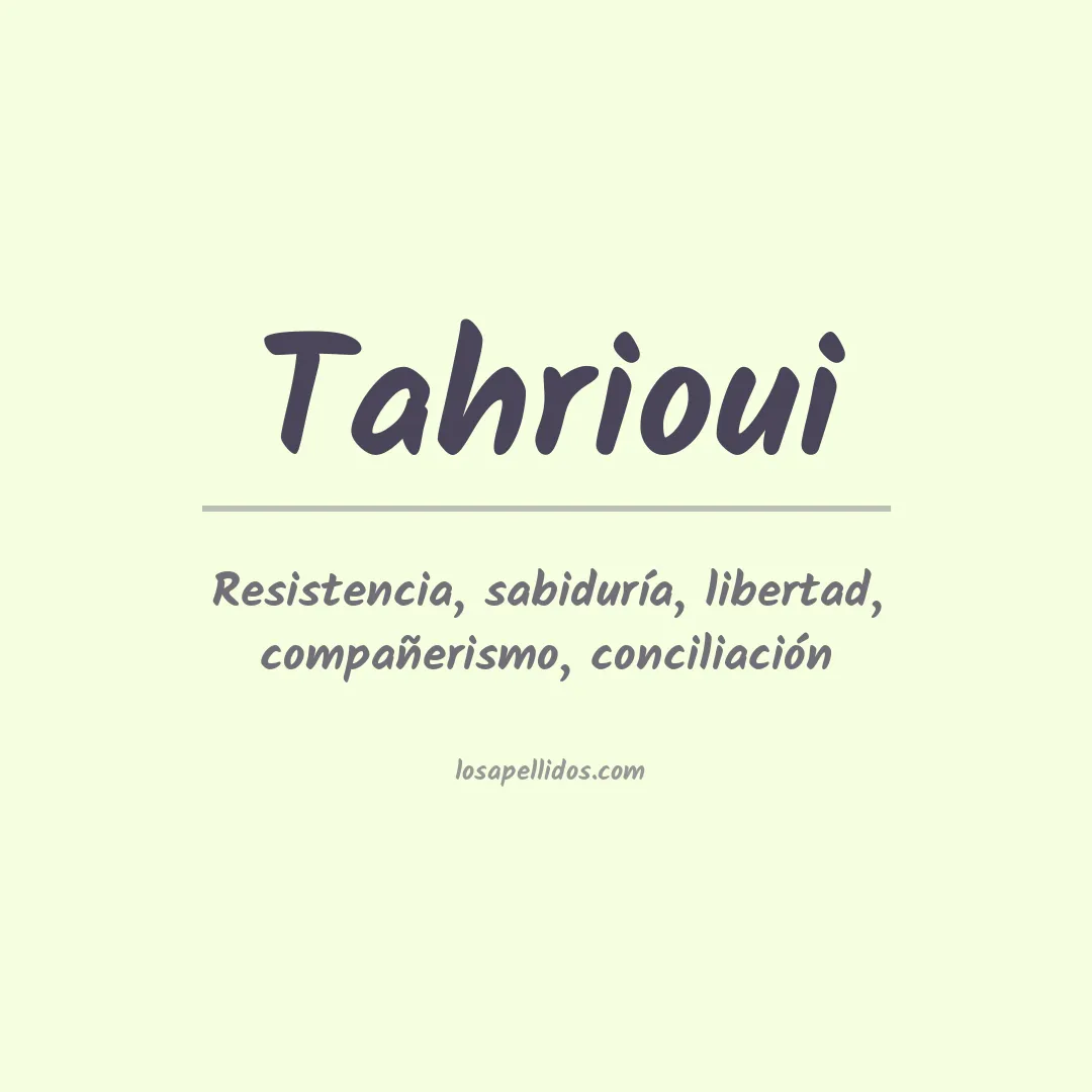 Apellido Tahrioui