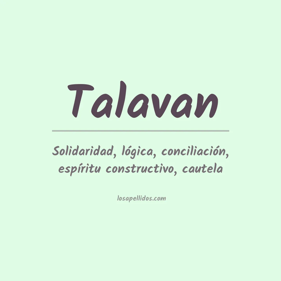 Significado del Apellido Talavan