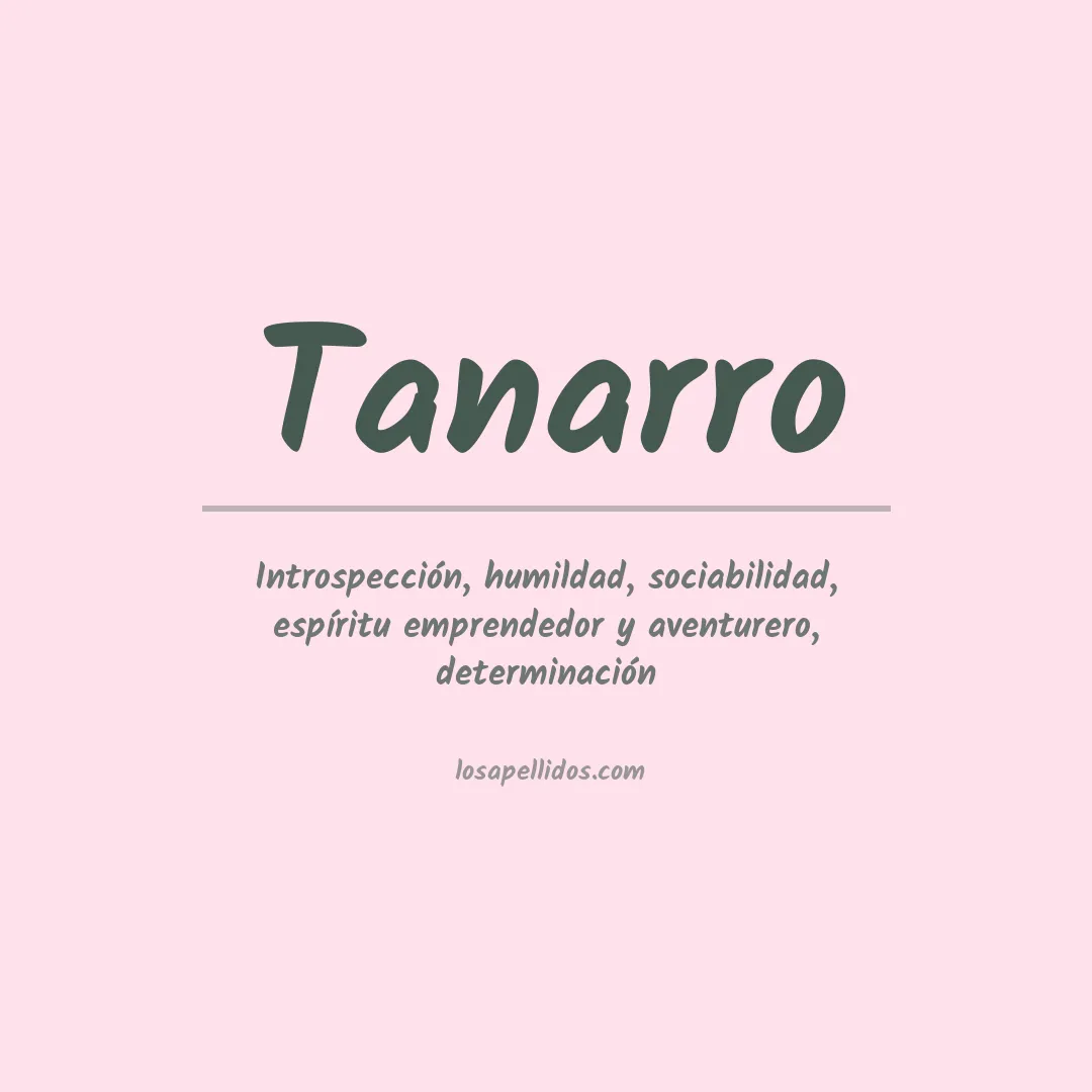 Significado del Apellido Tanarro