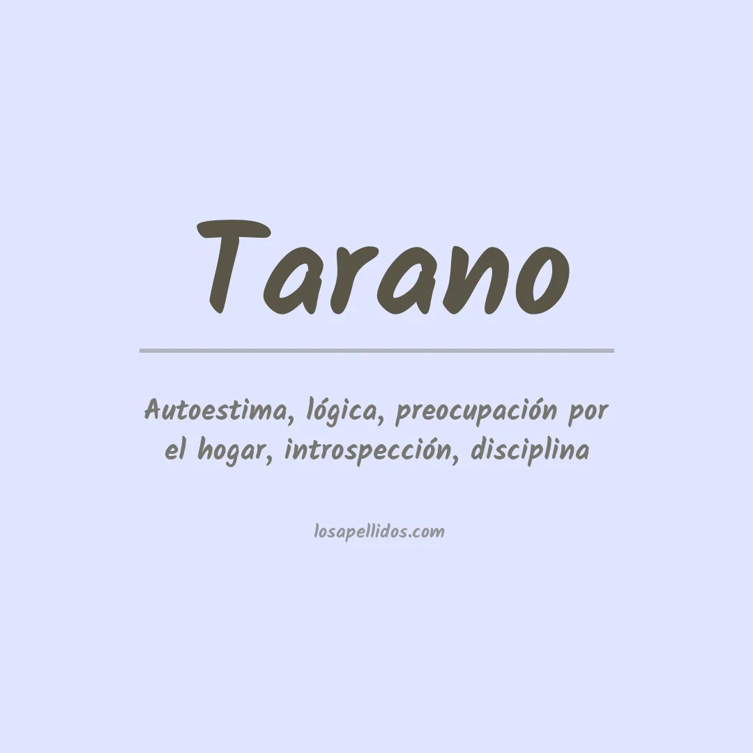 Significado del Apellido Tarano