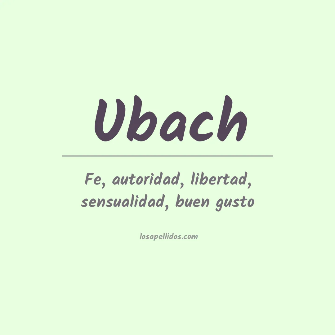 Apellido Ubach