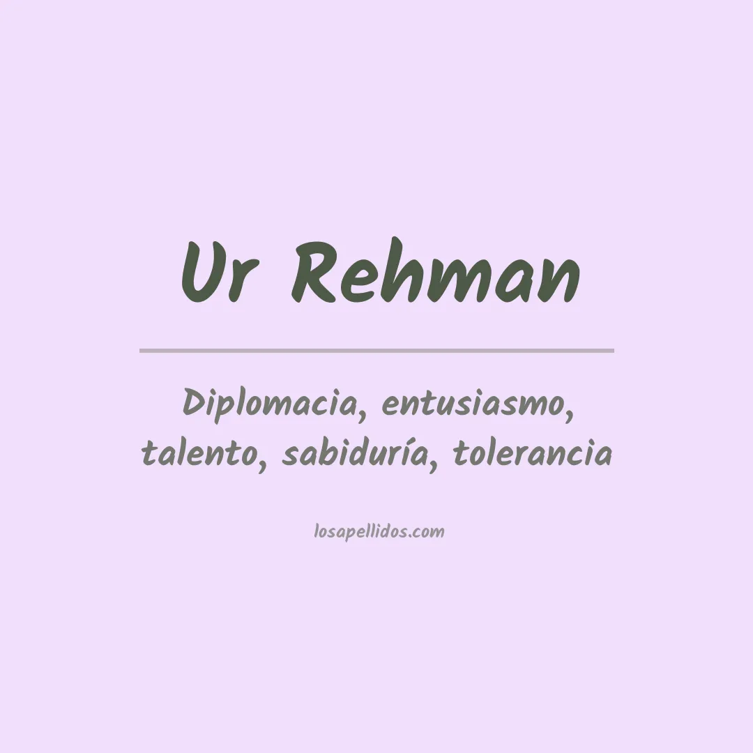 Apellido Ur rehman